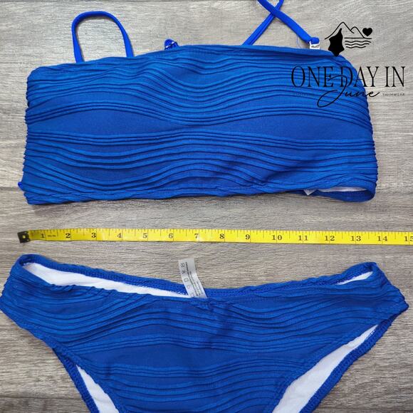 Zaful Textured Bandeau Bikini Swimsuit Size M - Picture 3 of 5